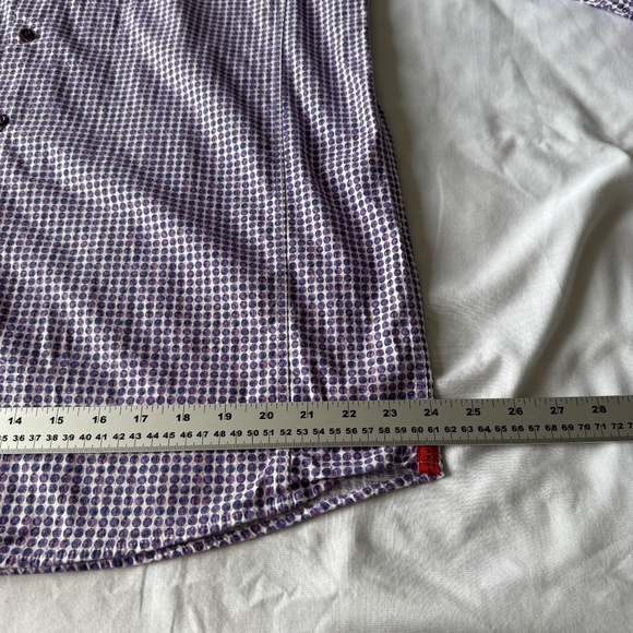 Daniel Hechter‎ Paris Men's Polka Dot Casual Dress Shirt Purple XLT Flip Cuffs - Picture 13 of 16